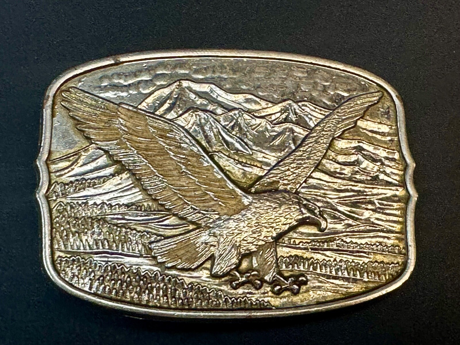 Patriotic Majestic American Bald Eagle Flying High Vintage Numbered Belt Buckle