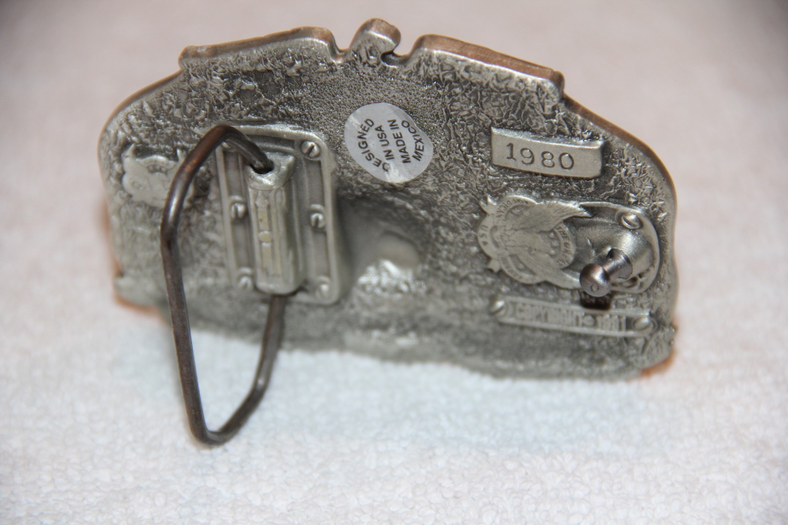 1991 US MARINES « These Colors Don&rsquo;t Run » Pewter Belt Buckle by Great American