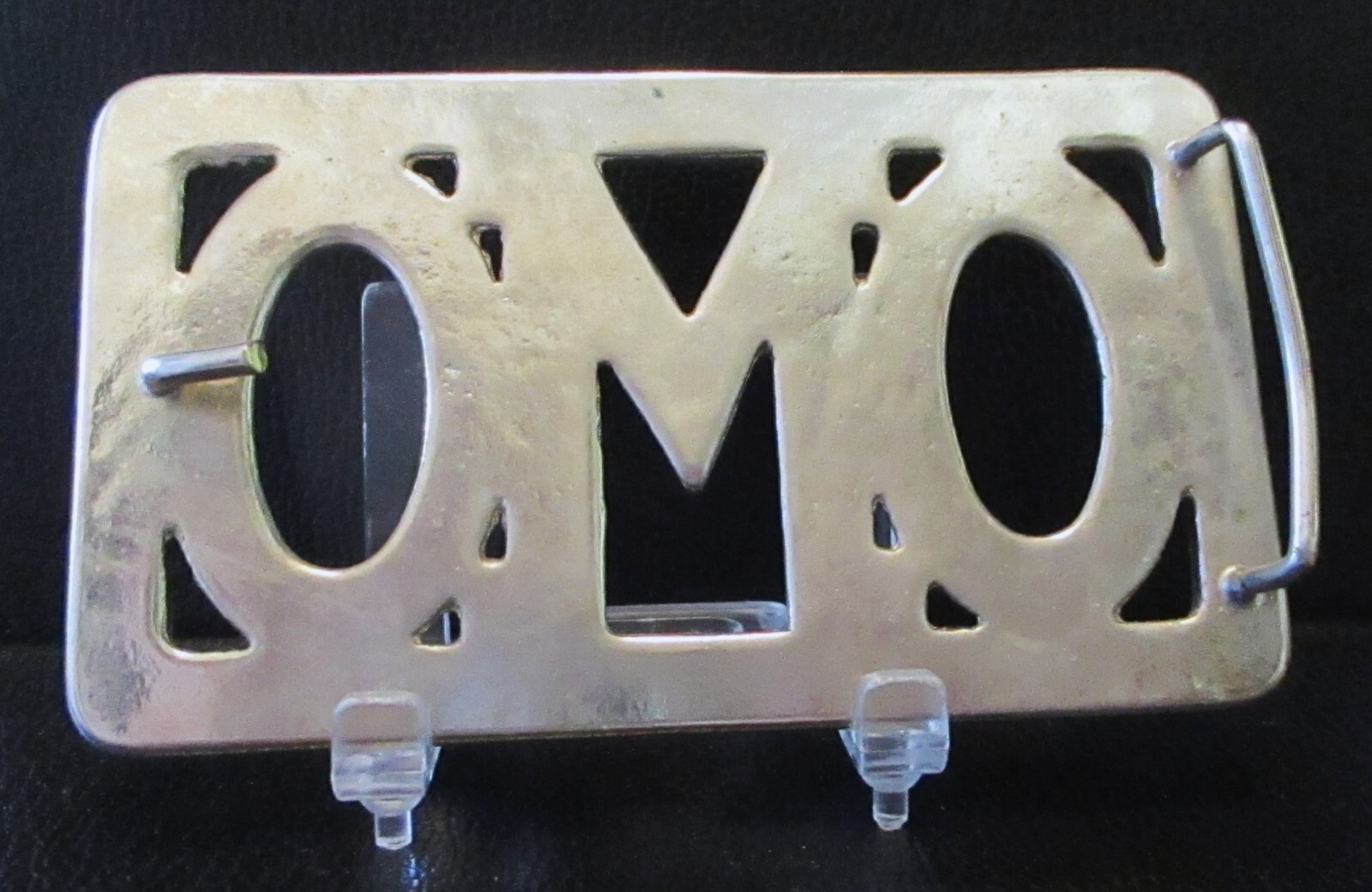 OMO OR OWO Initial Monogram Pewter Belt Buckle Fits 1.5&Prime; Belt
