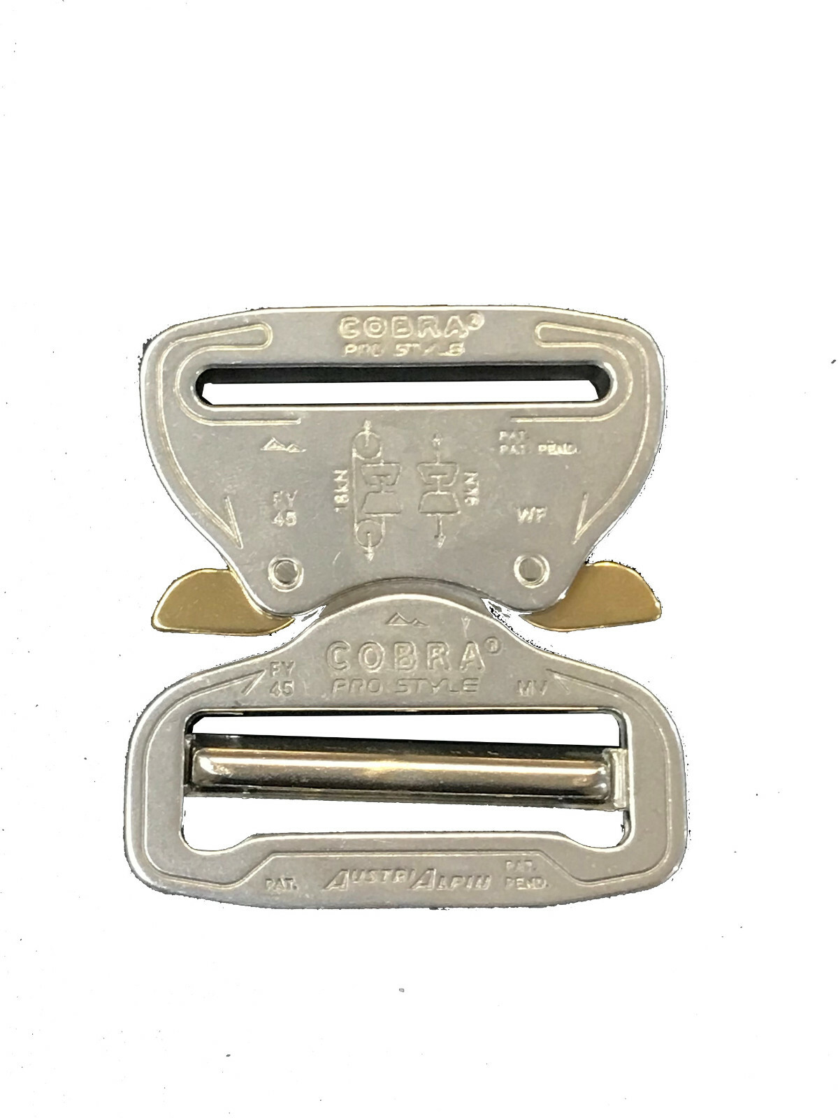AustriAlpin 45mm 1.75&Prime; Chrome Cobra Buckle With XL Clips / Ears FY45AVF-XL