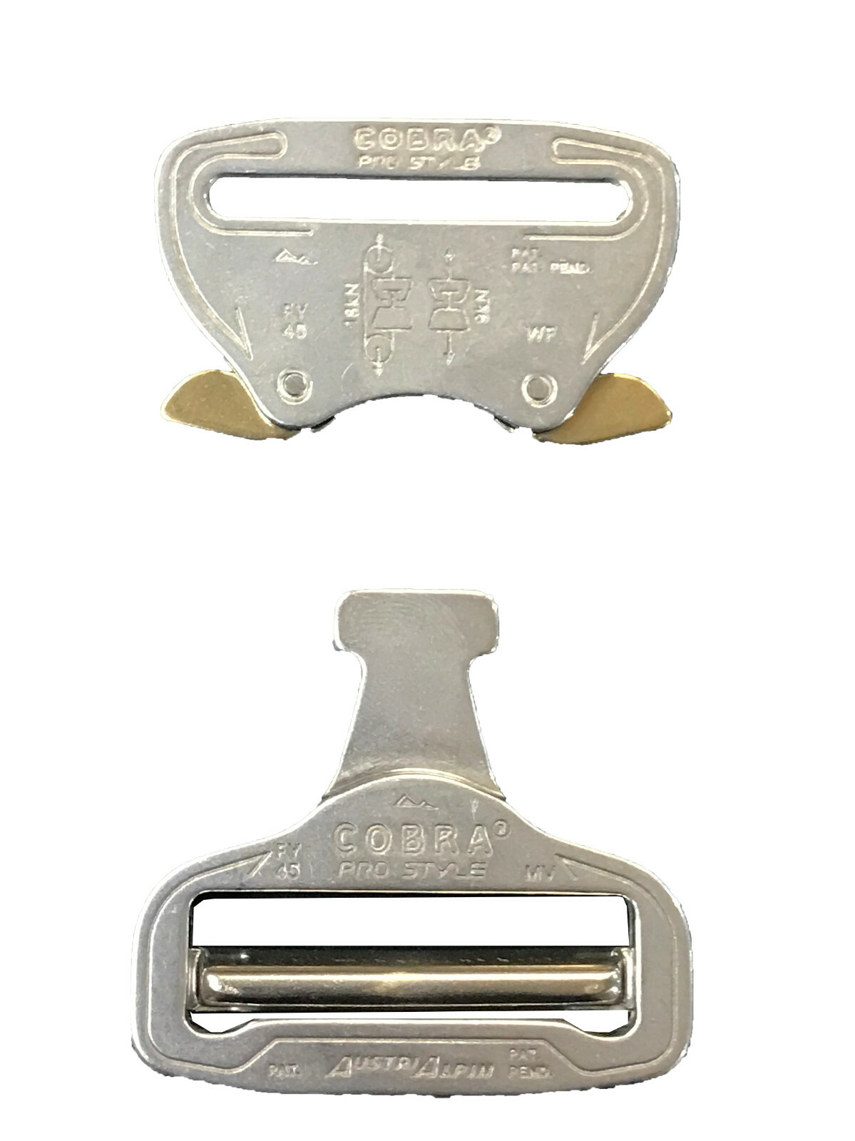 AustriAlpin 45mm 1.75&Prime; Chrome Cobra Buckle With XL Clips / Ears FY45AVF-XL