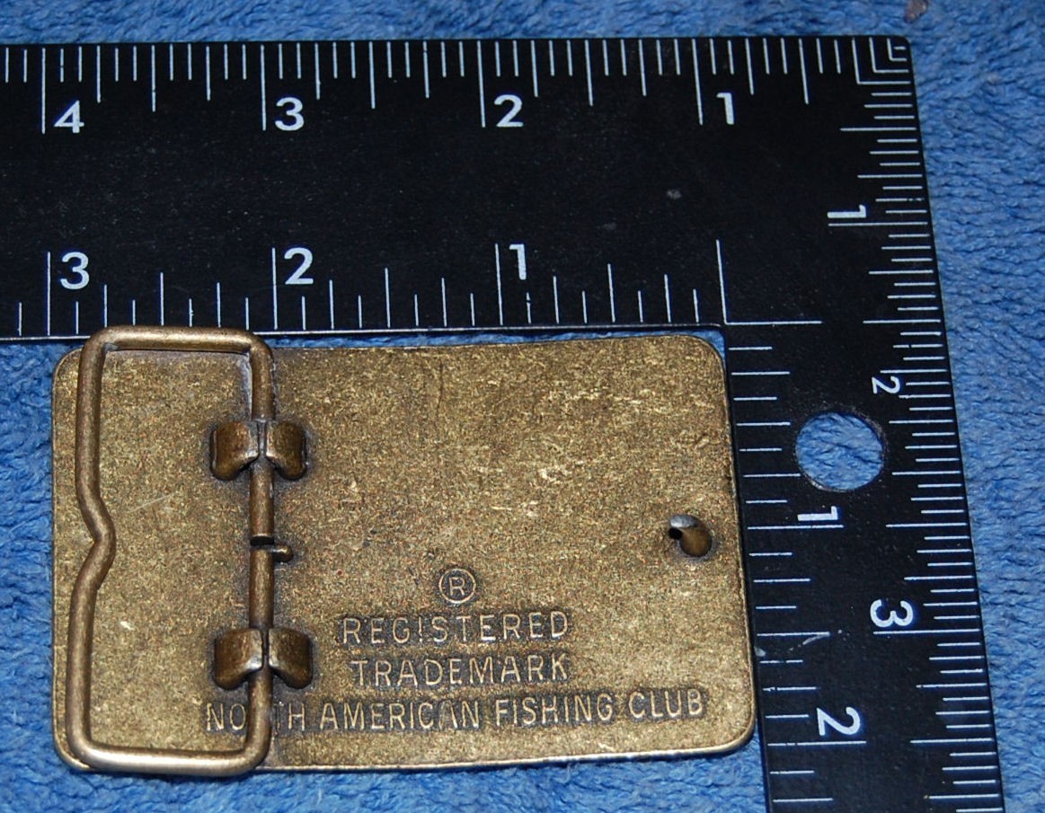 North American Fishing Club Belt Buckle, Complete & Functional
