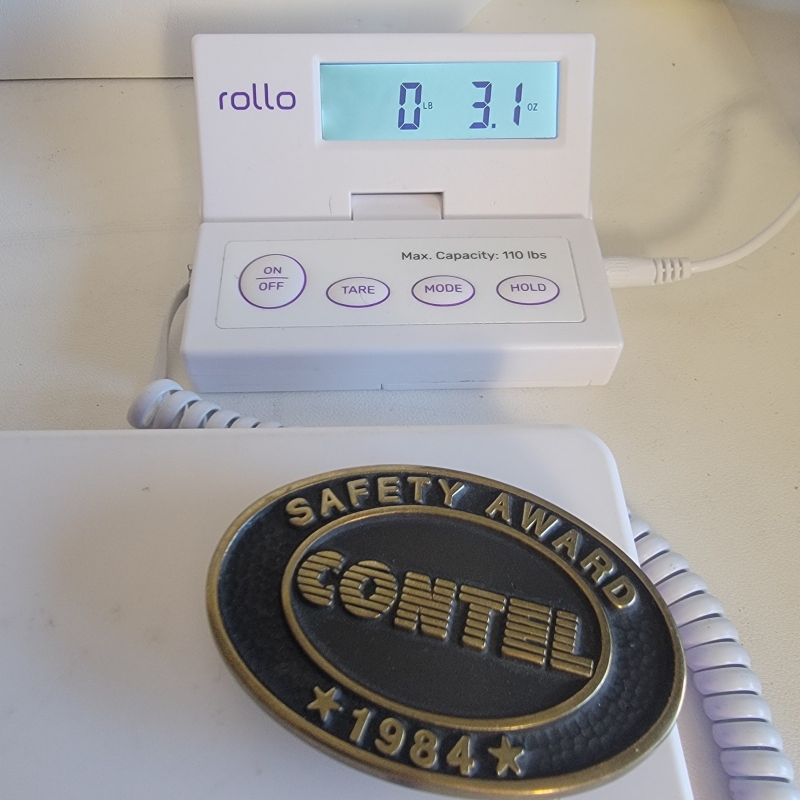 Contel Safety Award Belt Buckle 1984 Anacortes Brass Works Solid Brass