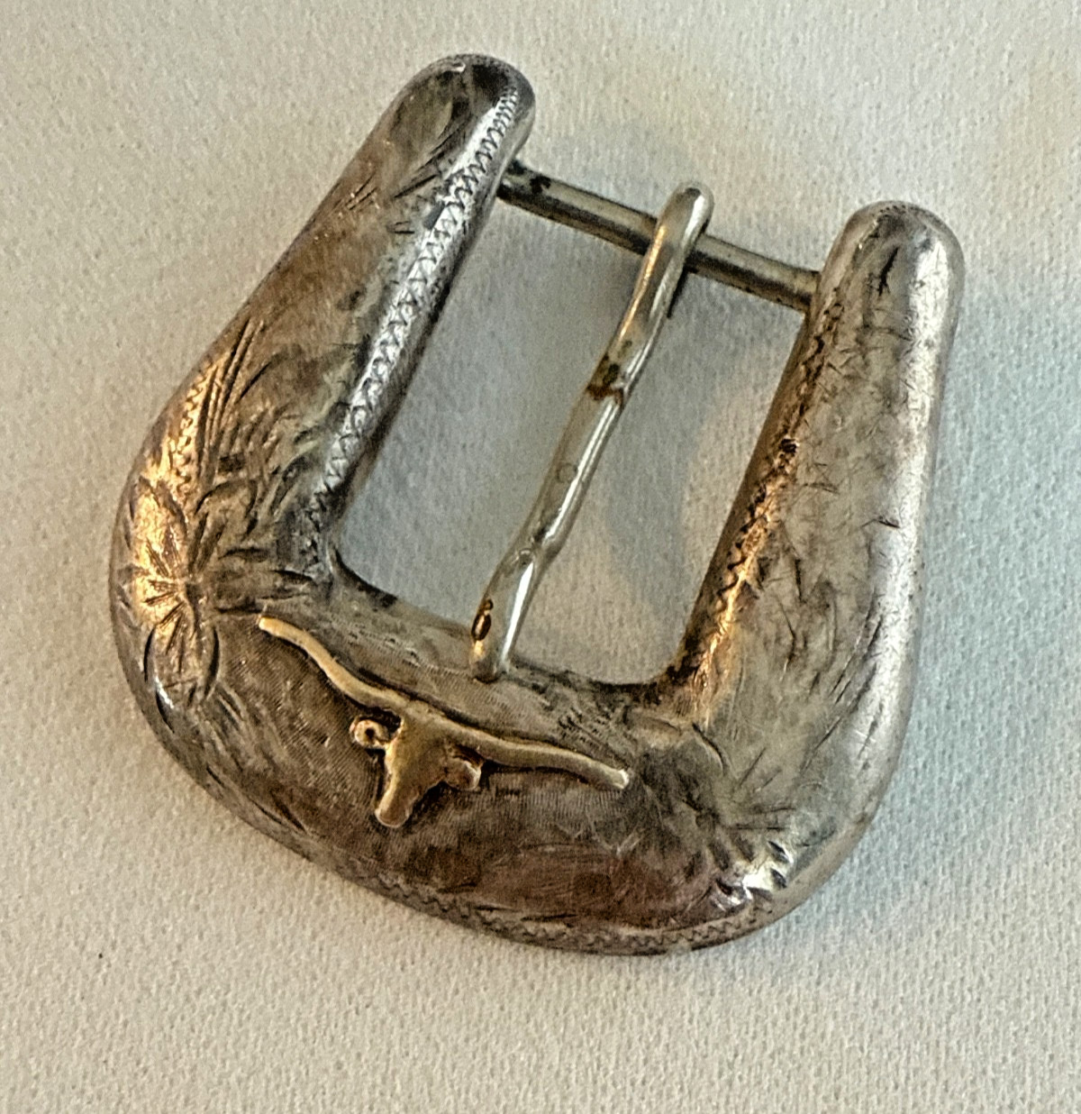 Sunset Trails VTG Sterling Silver & 10K Gold Longhorn Belt Buckle 20.8g #A2A02
