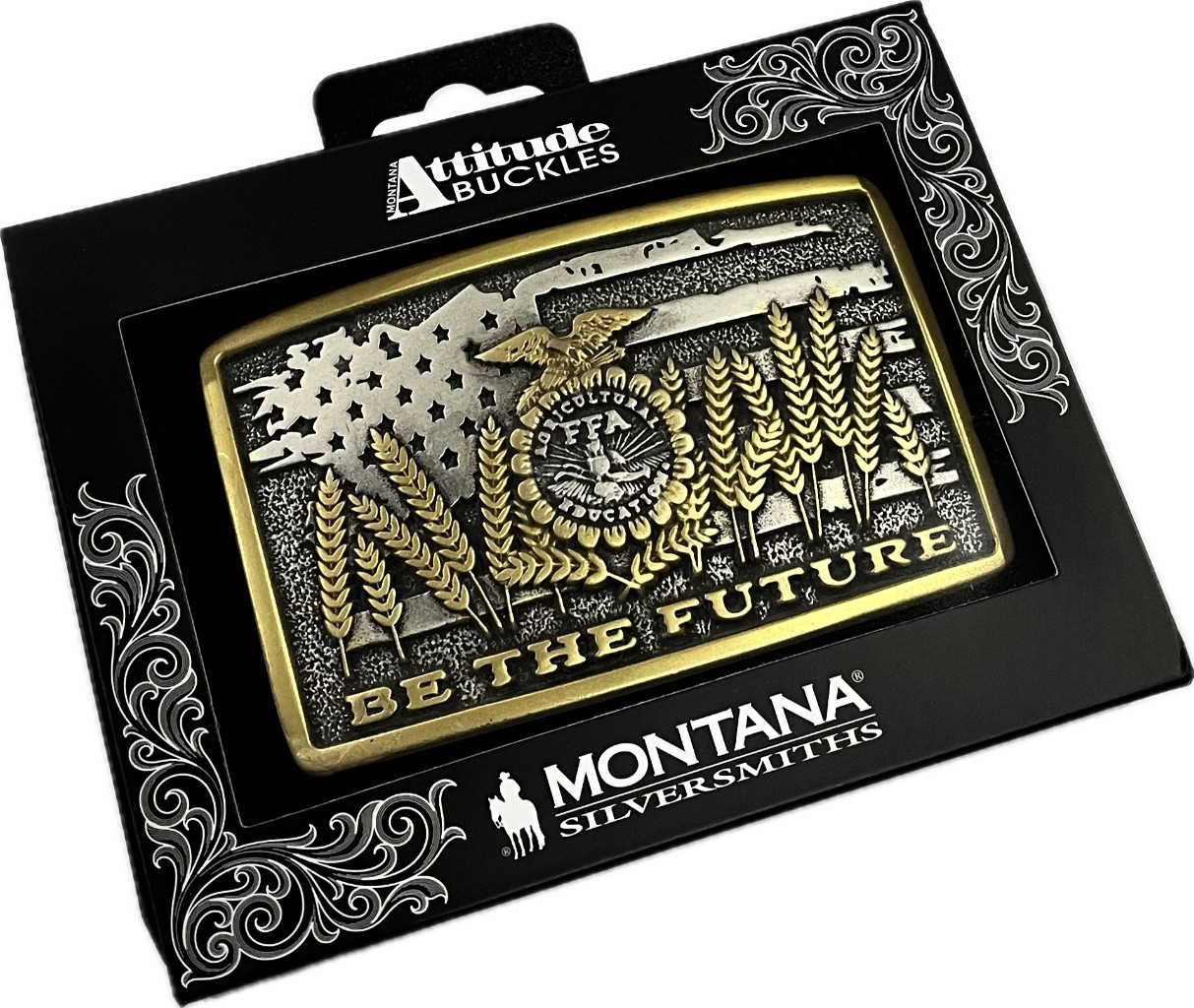 Montana Silversmiths Attitude Officially Licensed FFA Future Farmers Belt Buckle