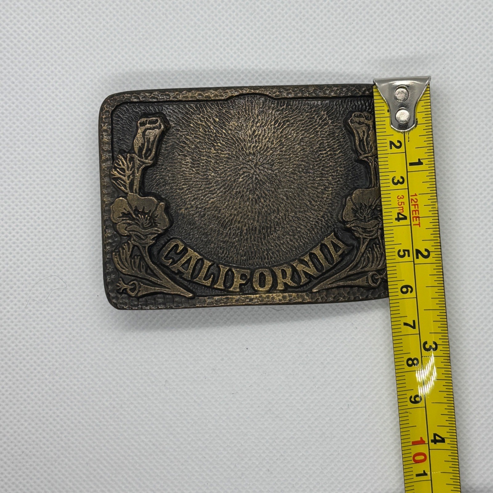 MAFCO California Poppy Belt Buckle Brass Heritage Western Rodeo Trucker Vintage