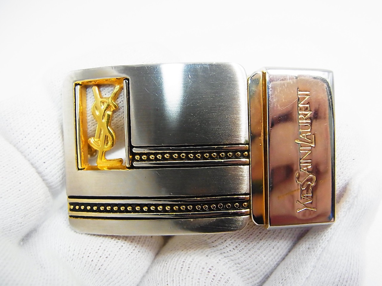 Vintage Cartier 2C & Yves Saint Laurent YSL Men&rsquo;s Unisex Clothing Belt Buckle 2p