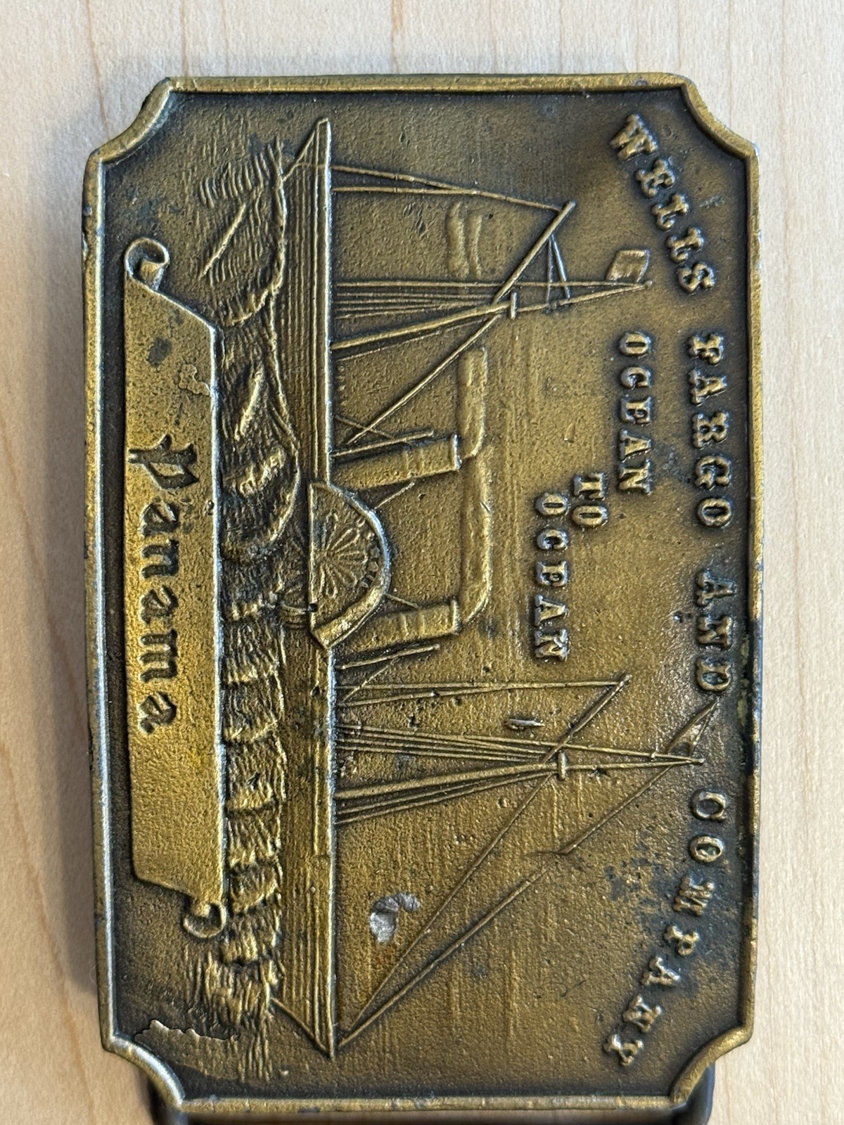 Vintage Antique Tiffany Solid Brass Relief Cowboy Fancy Belt Buckle