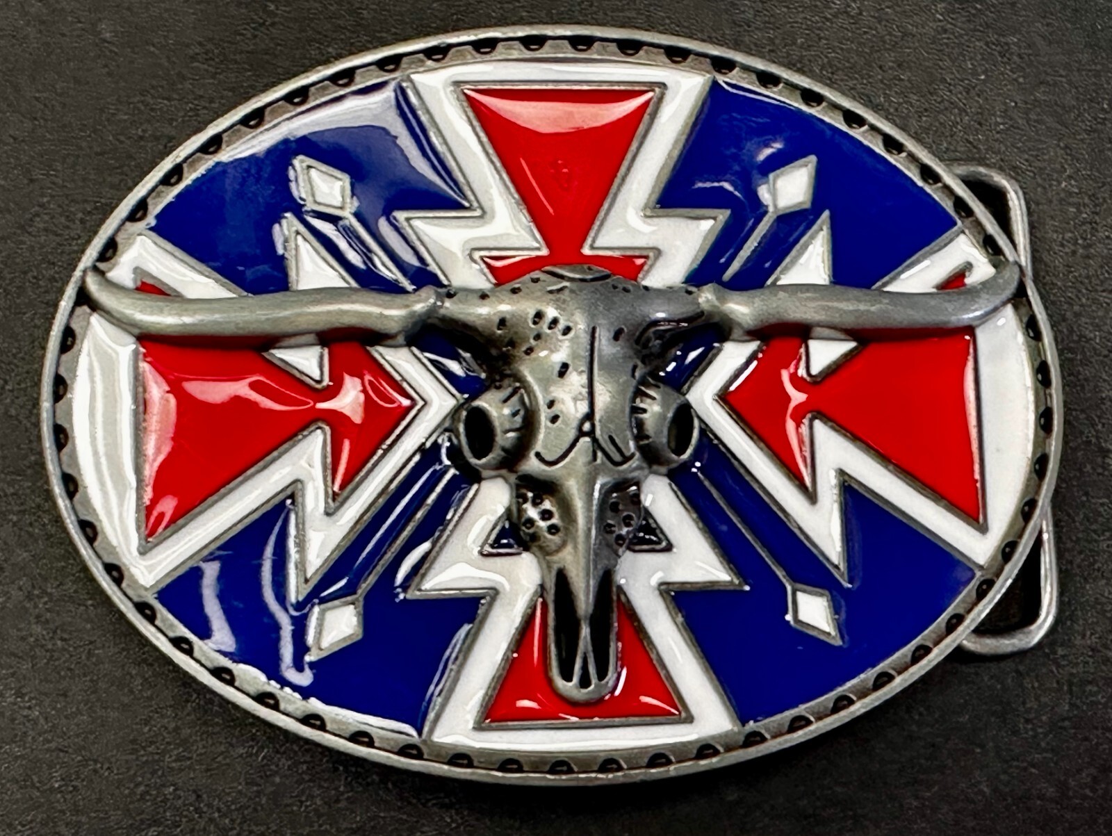 Longhorn Steer Bull Skull Southwestern Native American Vibe Belt Buckle