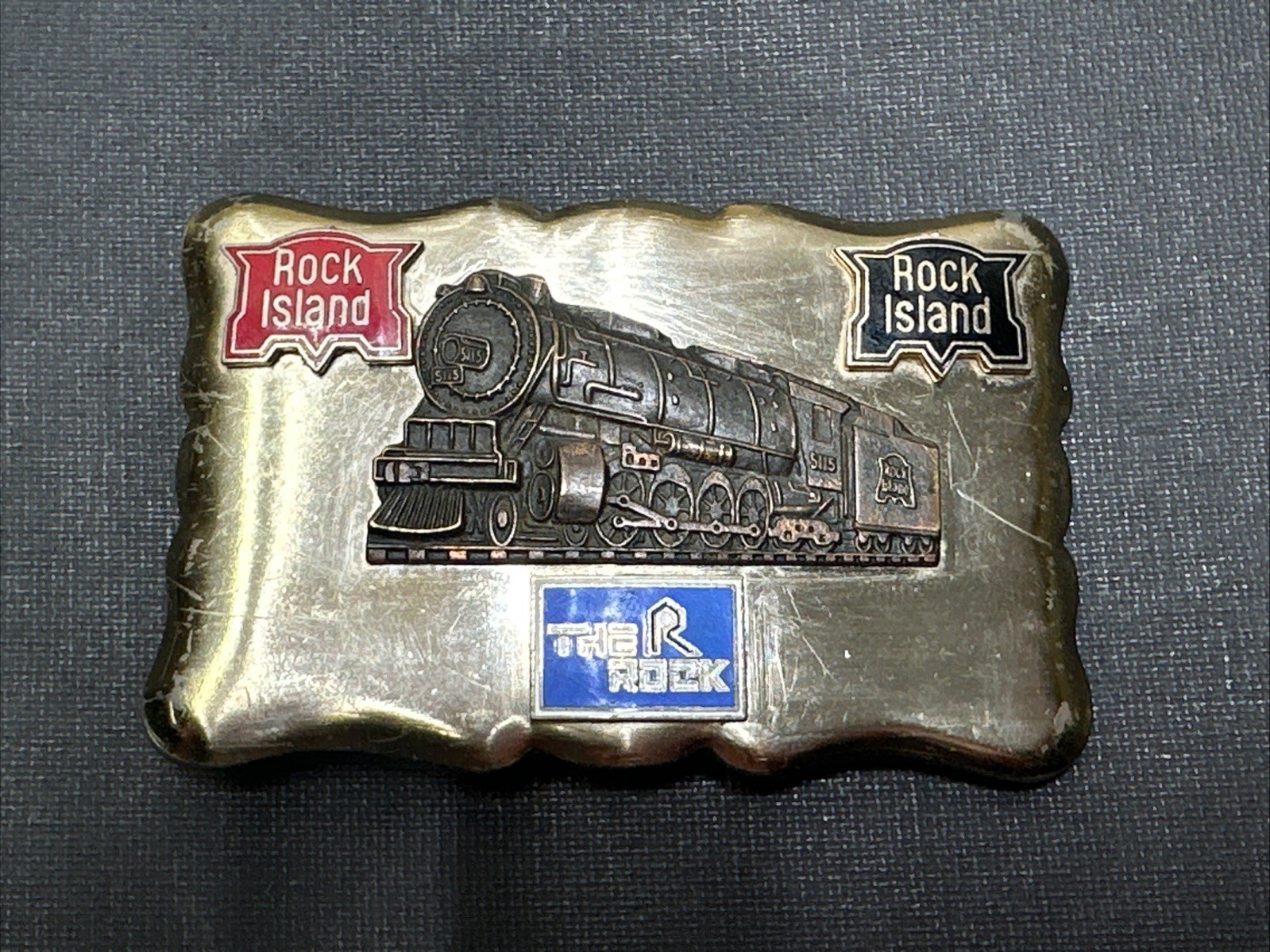 Vintage Rock Island Train Belt Buckle