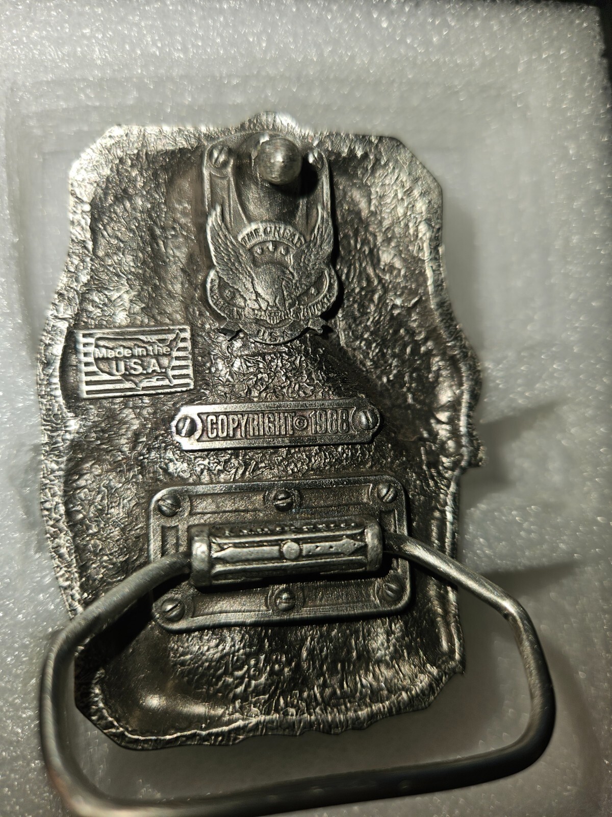 VTG Vietnam Veteran And Proud Of It Belt Buckle Enamel Great American Buckle Co