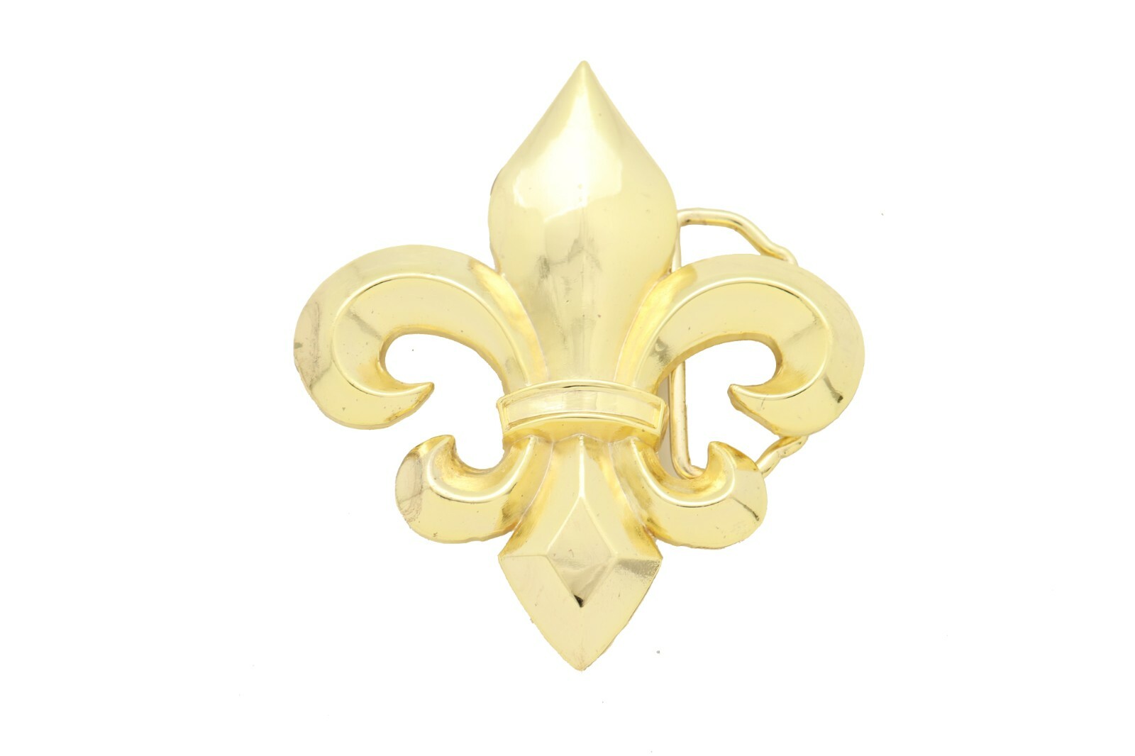 Men Women Gold Metal Belt Buckle French Symbol Fleur De Lis Lily Flower Unisex