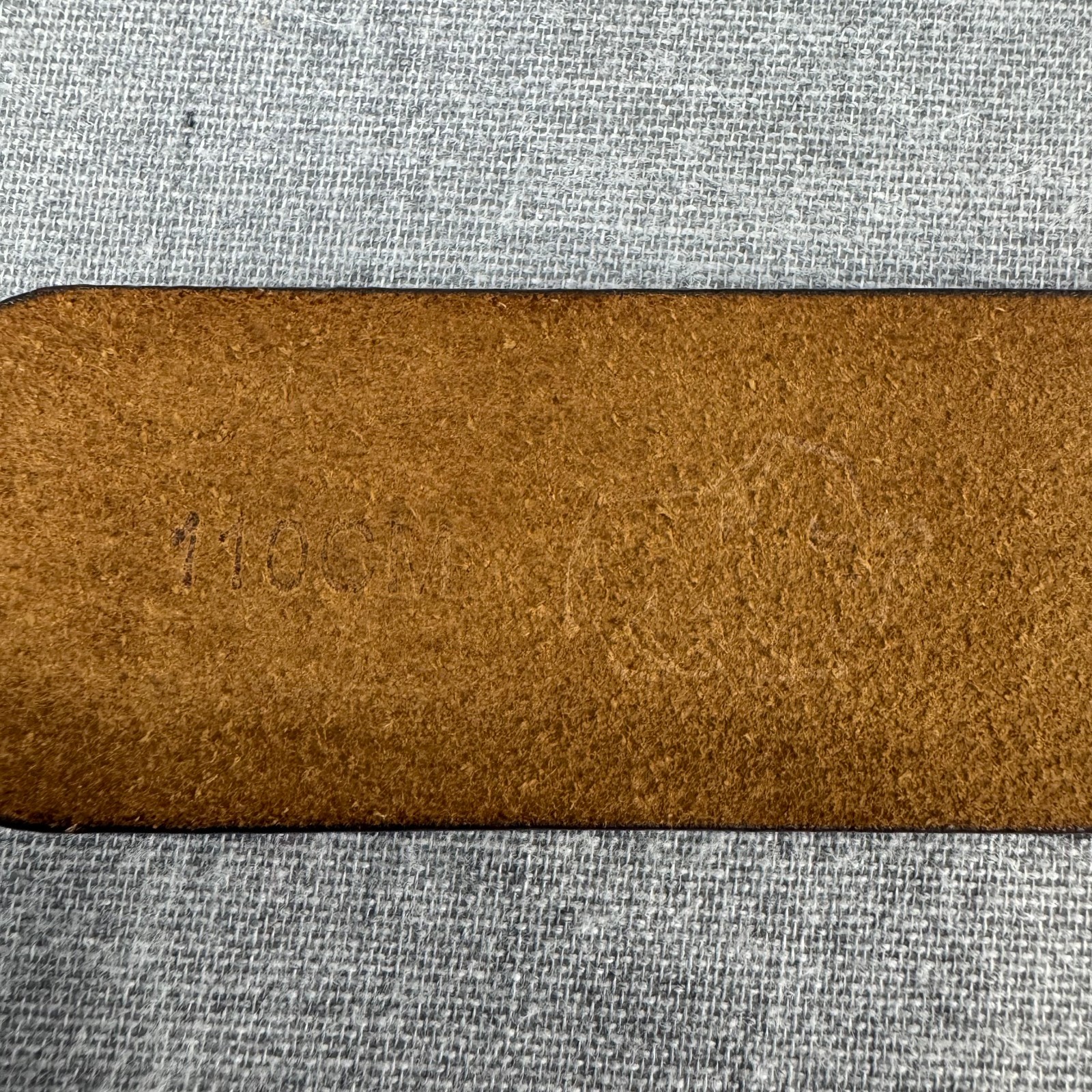 Bison Denim Brown Leather Belt 110cm 43 in Ornate Longhorn Buckle Western
