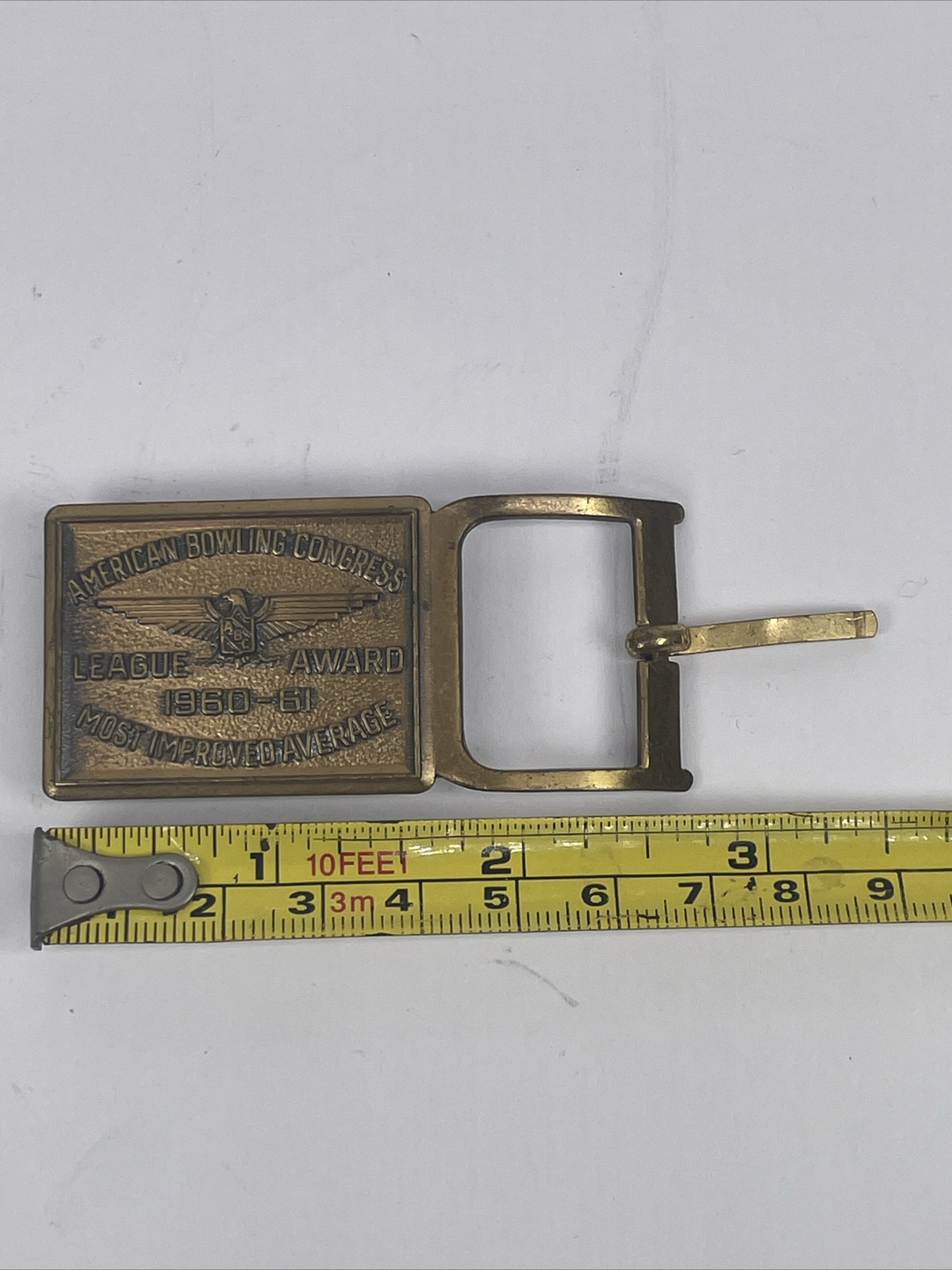 1959-1960 American Bowling Congress League Award Belt Buckle Most Imprvd Average