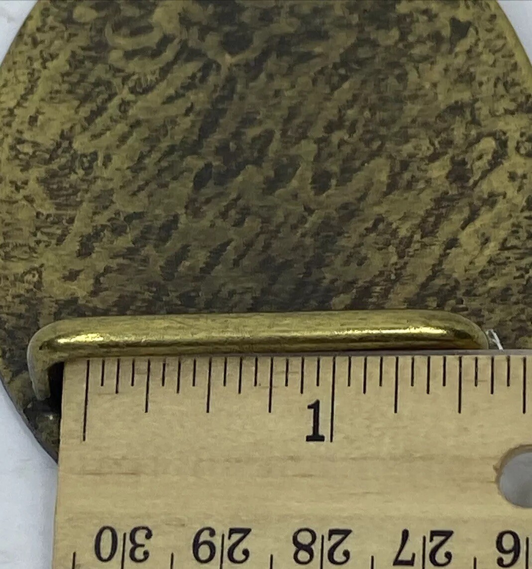 VTG Country Music Enamel Solid Brass Oval Belt Buckle Music