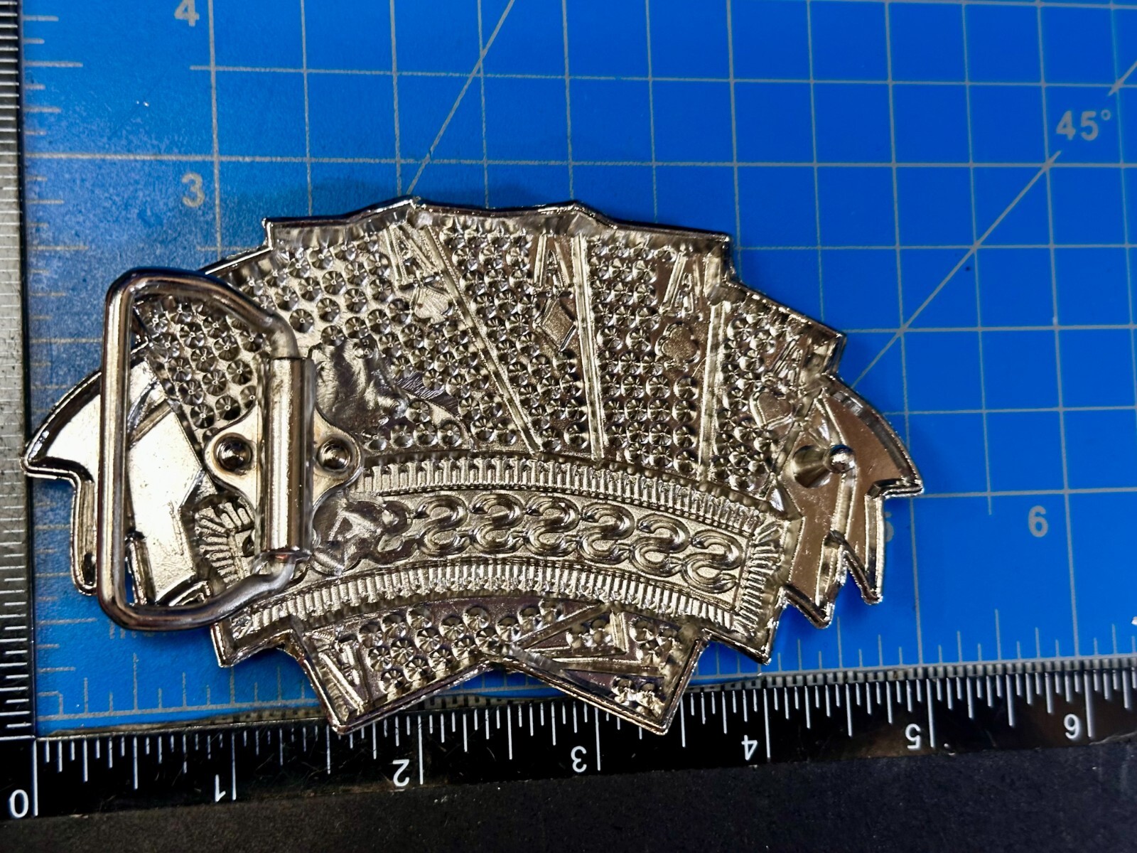 Four Aces Playing Card Game ALL SSSSSSSSSS! Casino Gambling Jeweled Belt Buckle