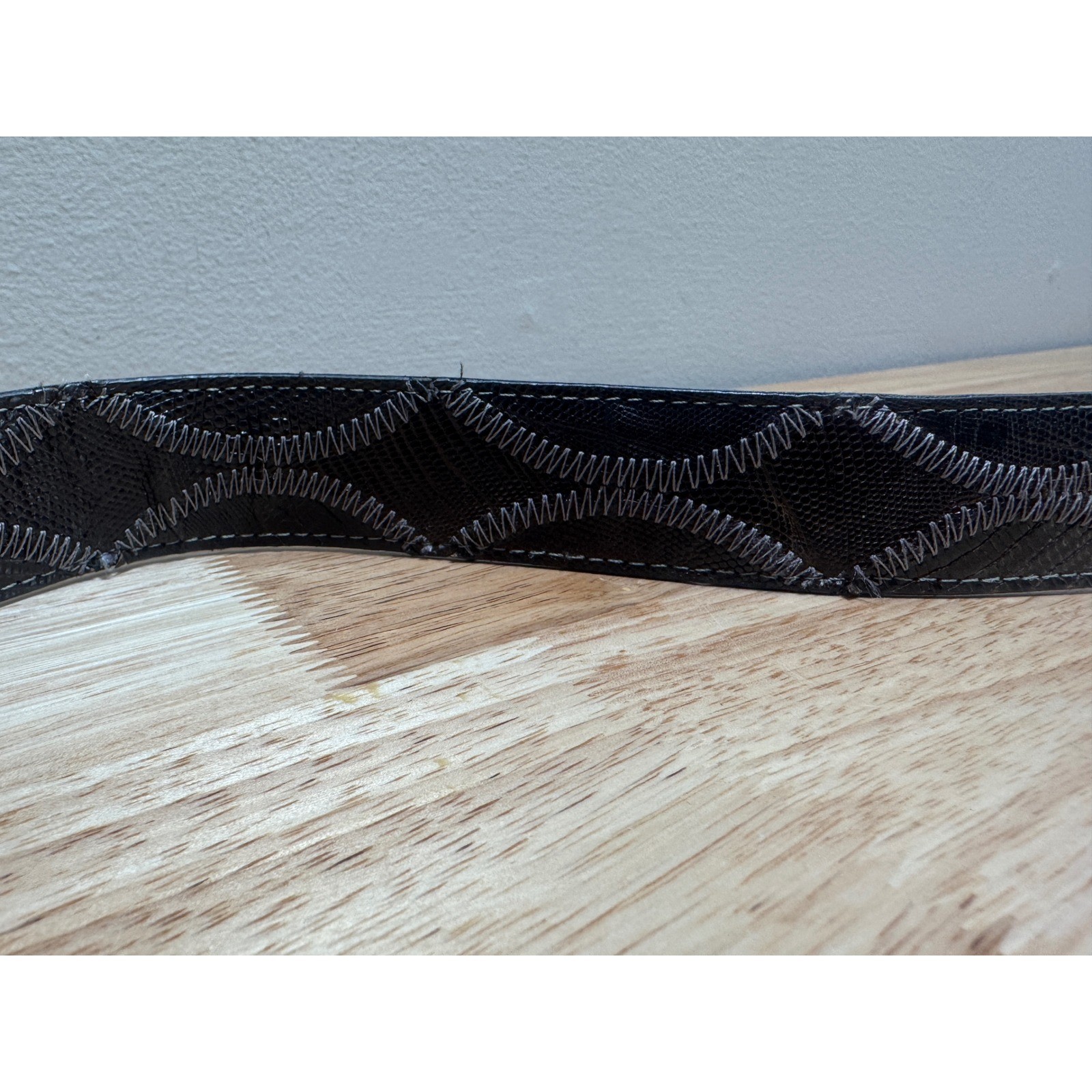 Justin Genuine Lizard Made in USA Belt Size 36 No Buckle