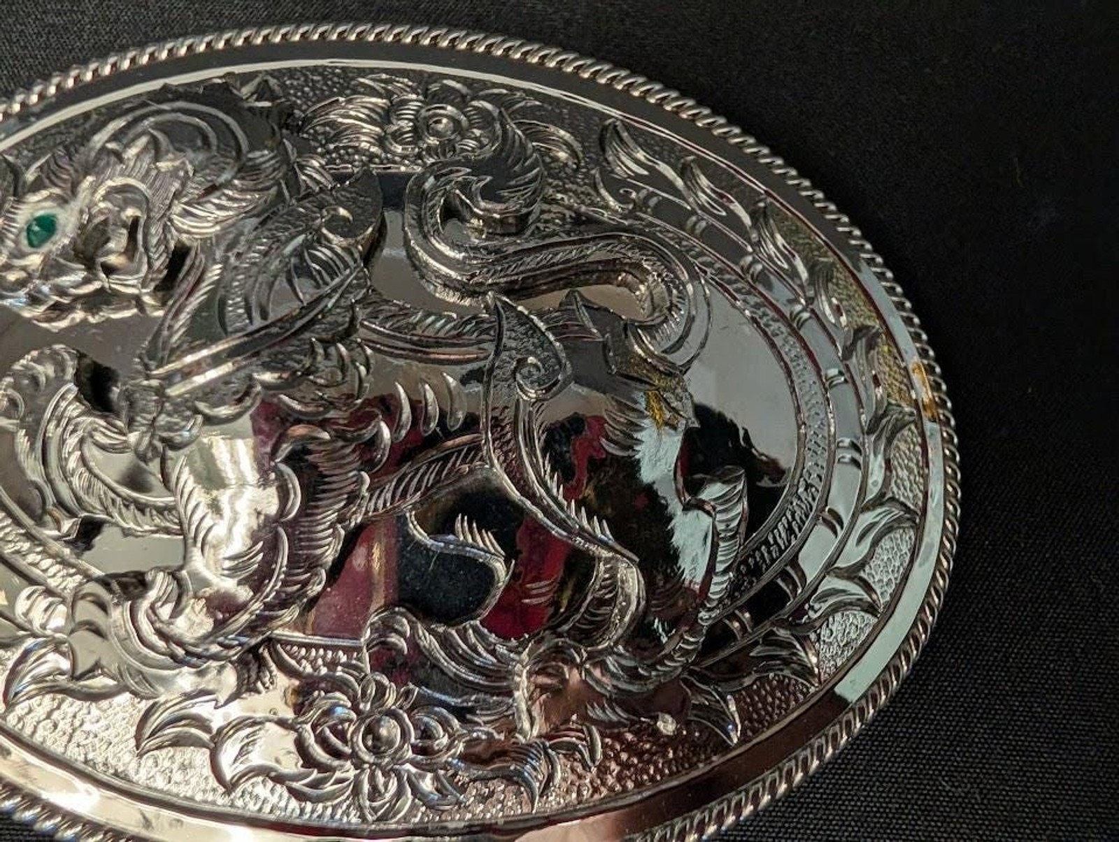Vintage Western Horse Head Belt Buckle Silver Tone Cowboy Rodeo Equestrian