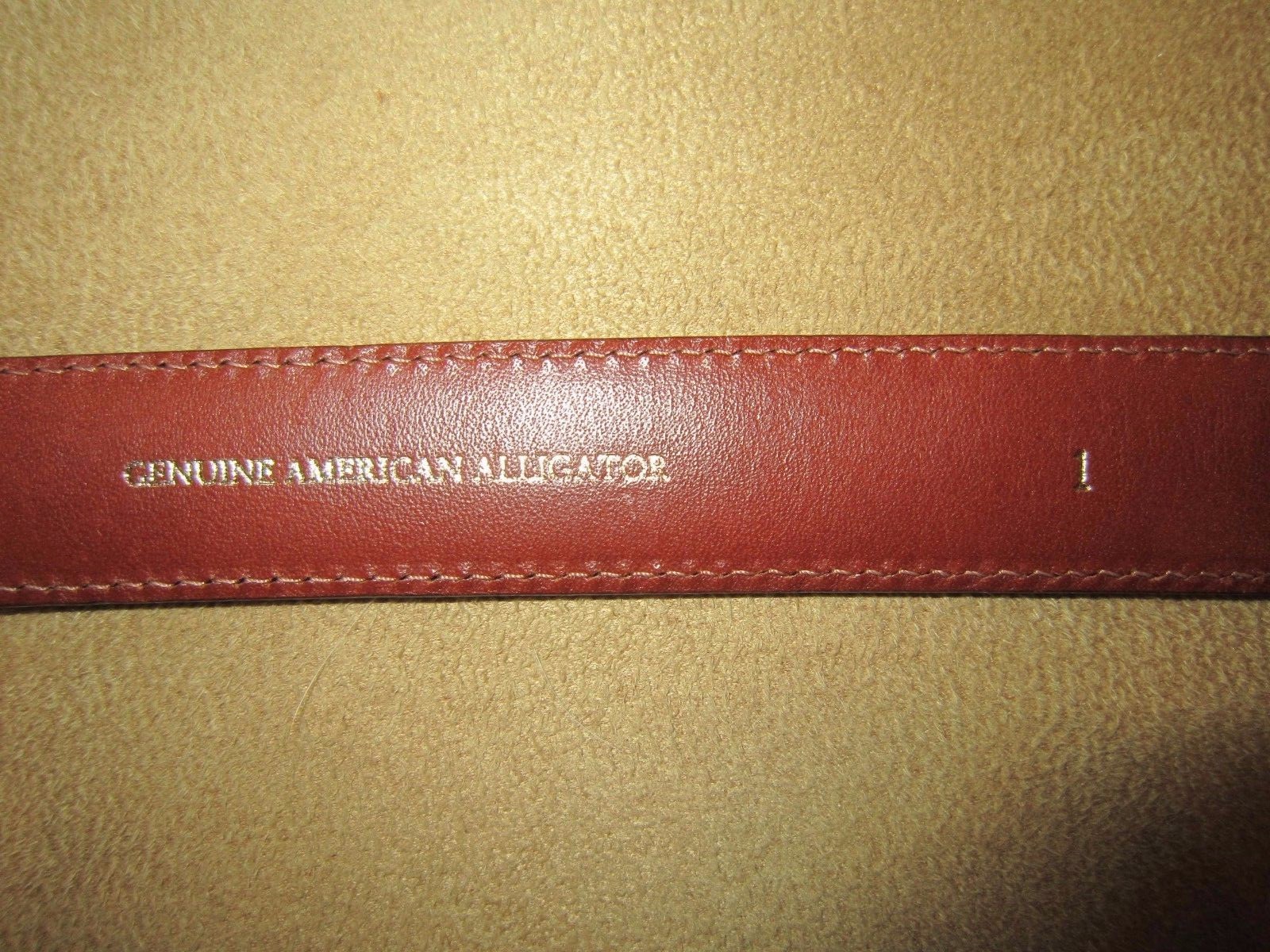 Kieselstein-Cord Sterling Double Alligator Buckle W/Black Alligator Belt Size 1