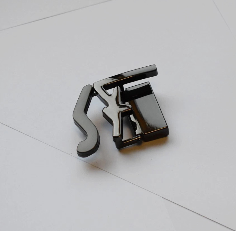 Men Black W Silver Grey Salvatore Ferragamo « SF » Logo Belt Buckle for 3.5cm Belt