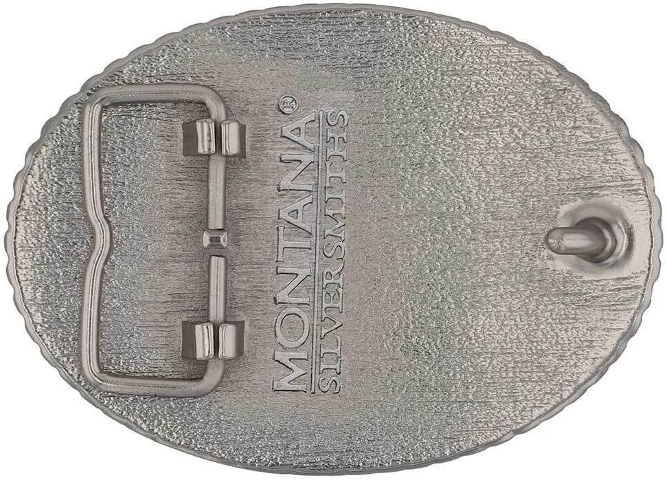Attitude State Heritage Oval Antiqued Patina Western Belt Buckle