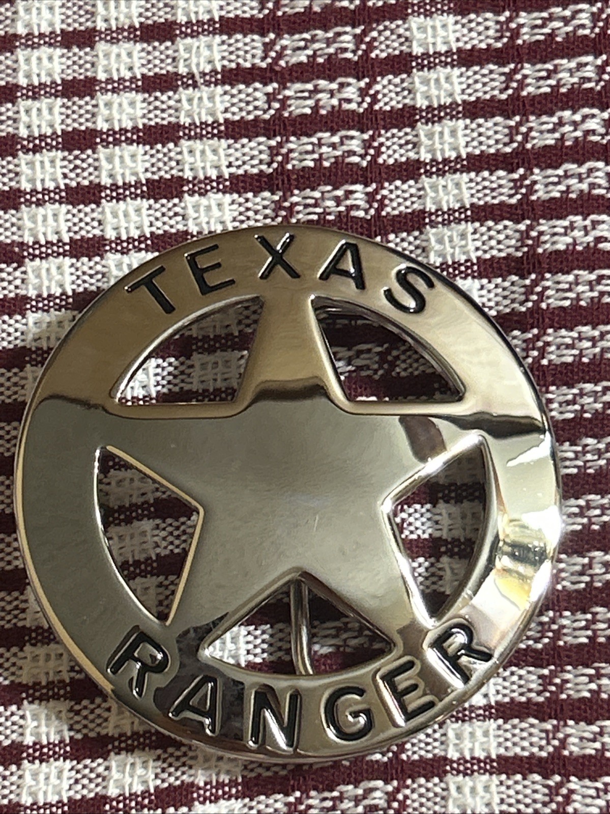 Texas Ranger Badge Belt Buckle (Silver)
