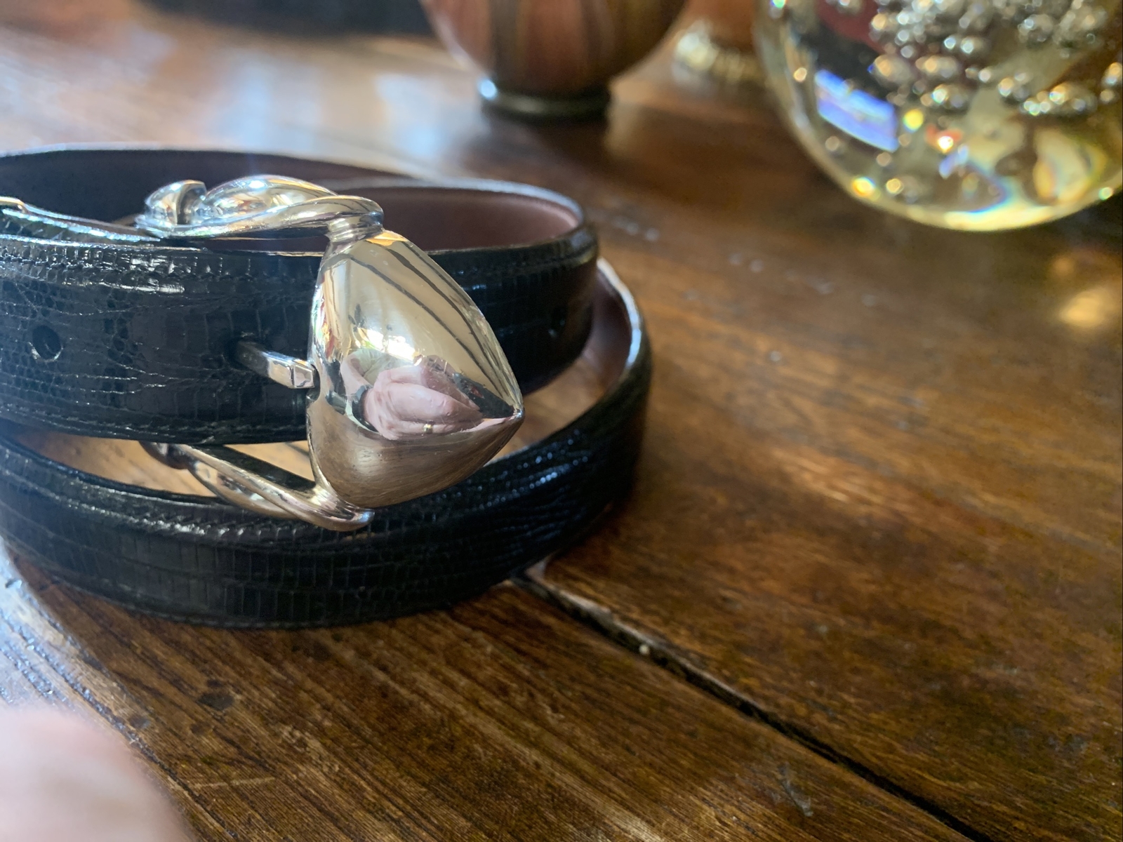 Old Pawn James Reid Style Sterling Silver Belt Buckle Nu 🦎28-31-1”