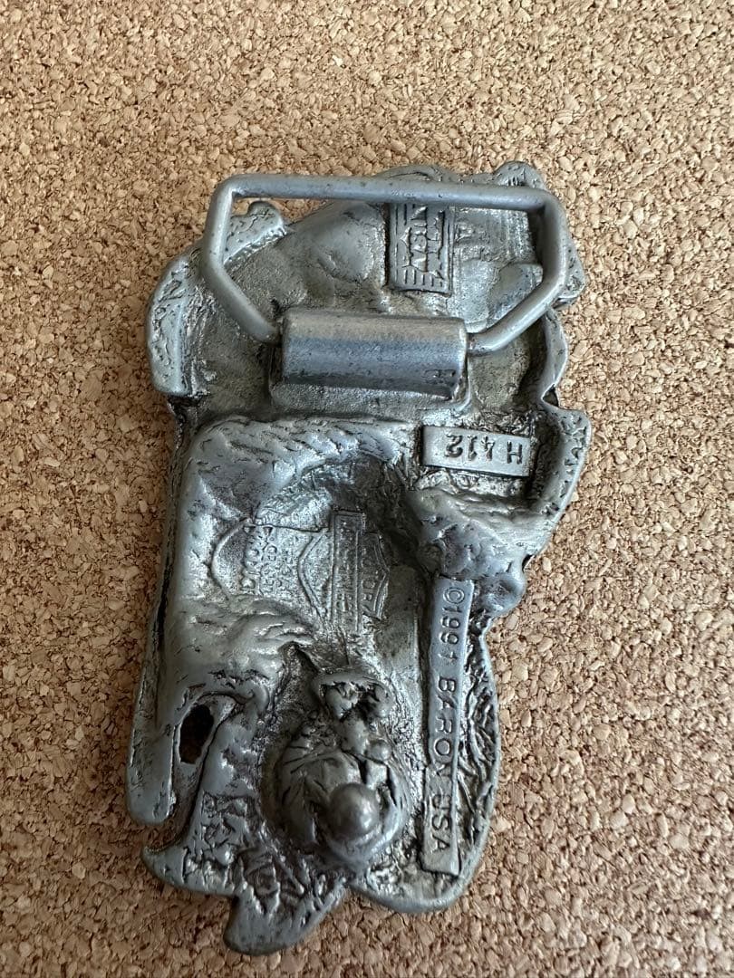 Vintage Harley-Davidson Thundering Steel Buckle 1991 BARON USA H412 Engine type