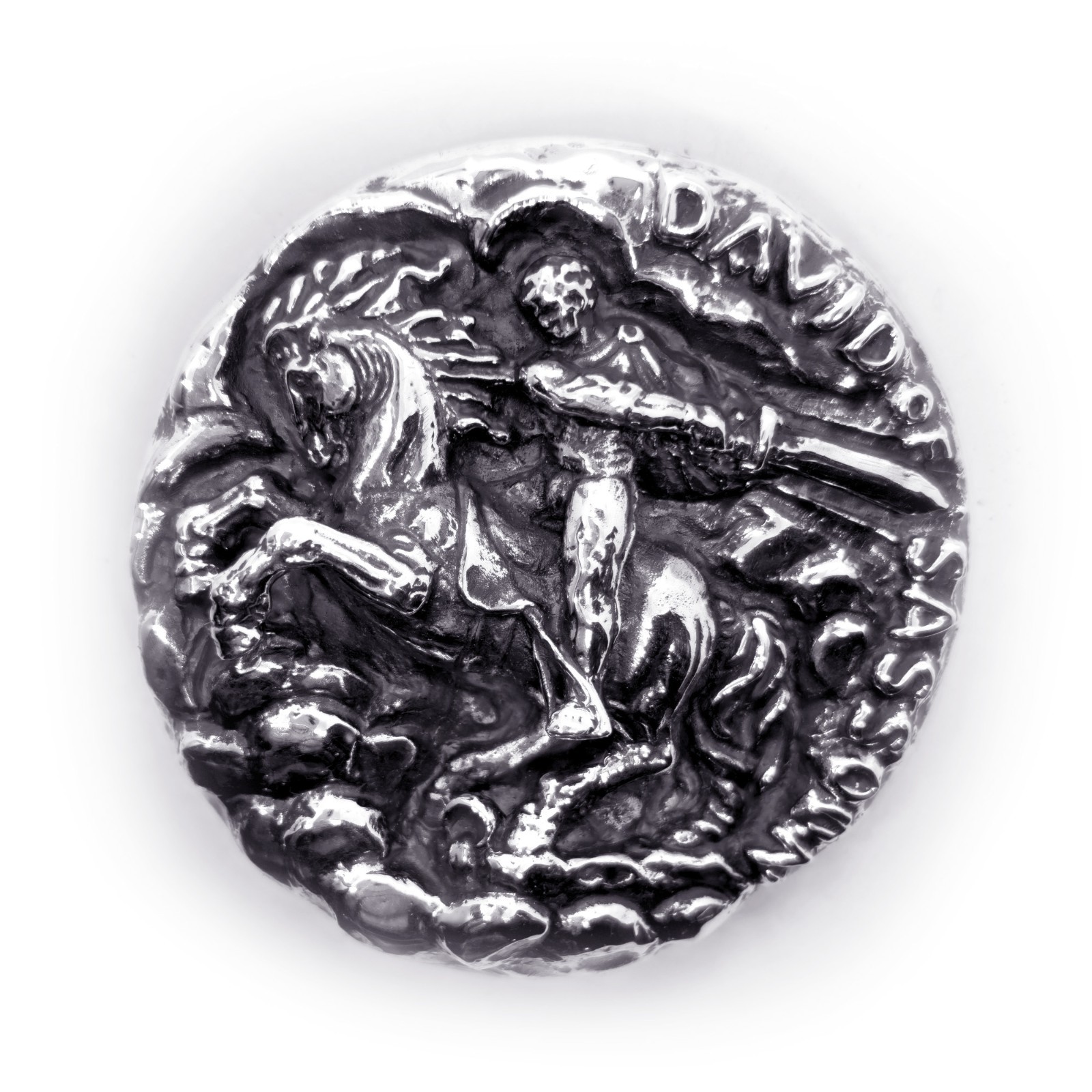 David of Sassoun Armenian National Epic Sterling Silver Belt Buckle