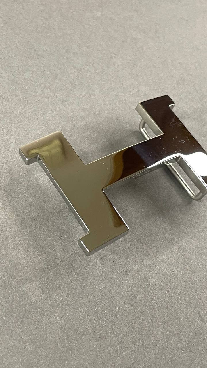 Silver H Buckle 40mm 1.5` Glossy Silver Hardware Belt Buckle