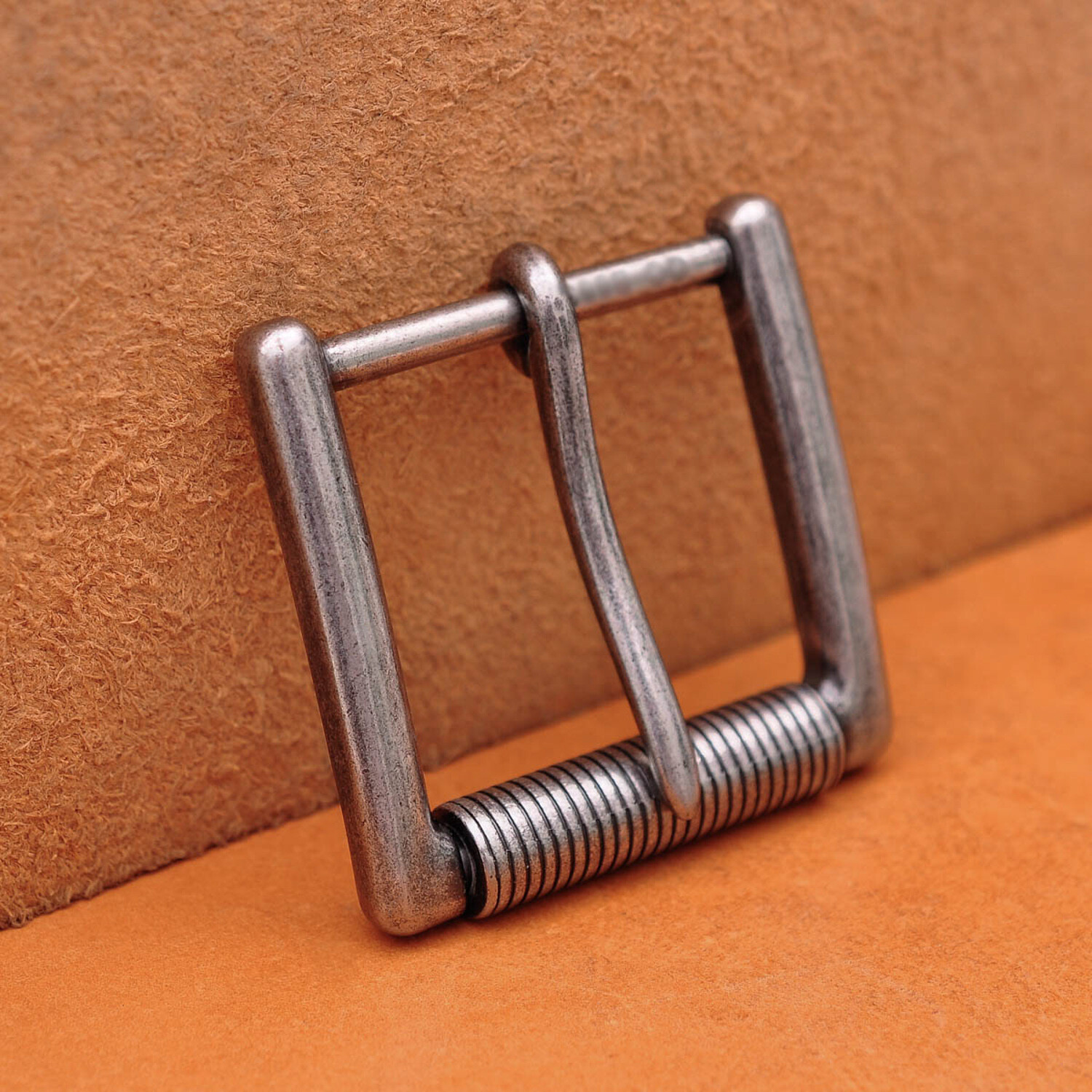 Heavy Strong Solid Antique Silver Prong Pin Roller Buckle For Veg Leather Belt