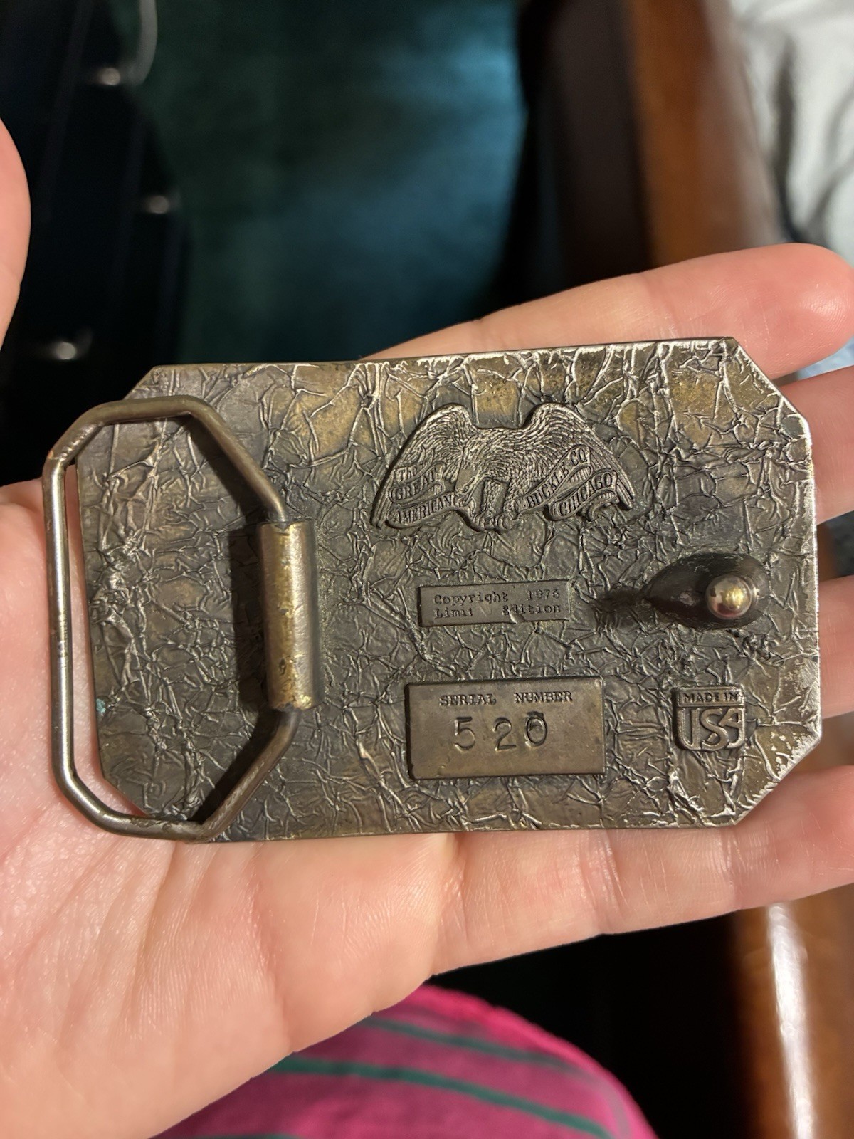 The Great American Buckle Co. Green Deer Hunting Belt Buckle Rectangular 520