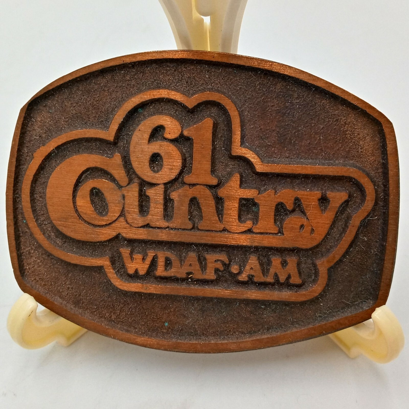 Radio Station Belt Buckle 61 Country WDAF AM Vintage Music Musician Western