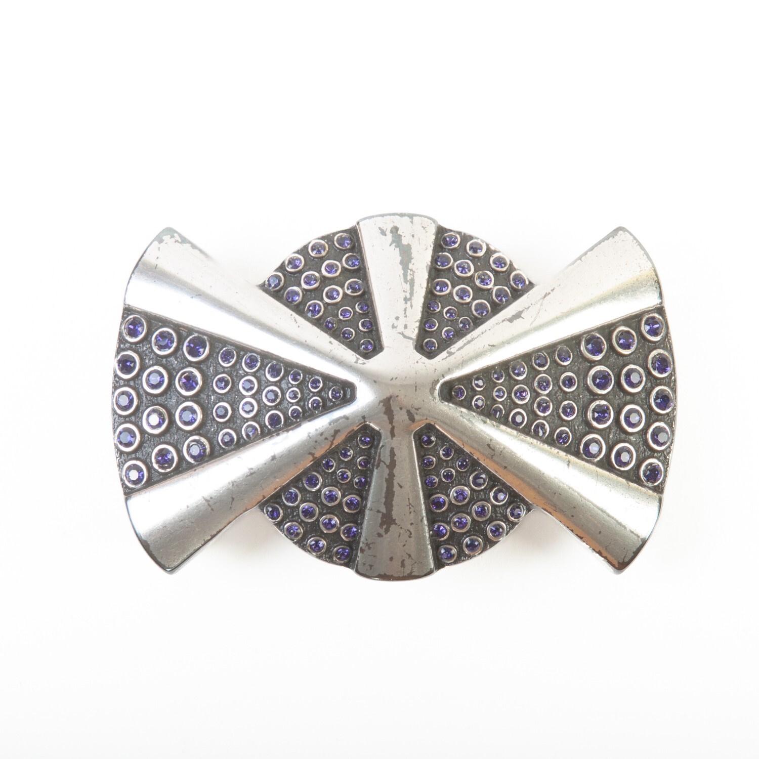 Elliott Rhodes London Purple Stone Inlay Belt Buckle 28085