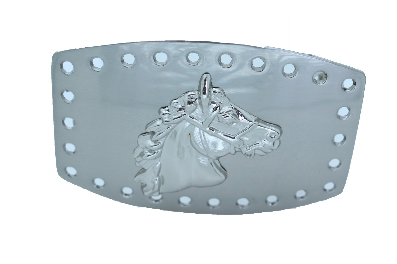 Cool Men Women Western Fashion Belt Buckle Silver Metal Rodeo Horse Classic Look