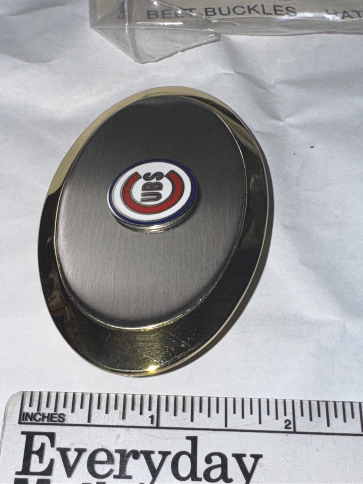 Vintage Cubs Baseball Gold Belt Buckle Rare Free Shipping
