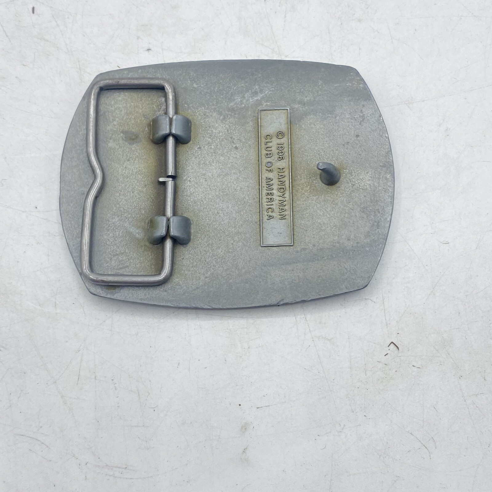 Vintage Belt Buckle Handyman Club Of America Life Member Brass Hammer 1996