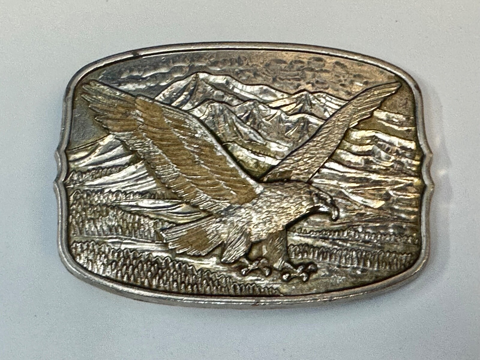 Patriotic Majestic American Bald Eagle Flying High Vintage Numbered Belt Buckle