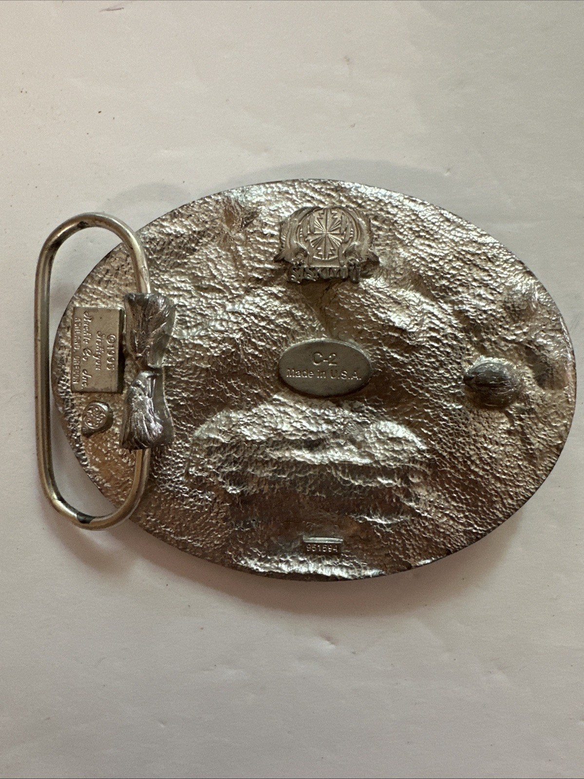End Of Trail Men’s Belt Buckle By Siskiyou Blue Color Made In USA 1995