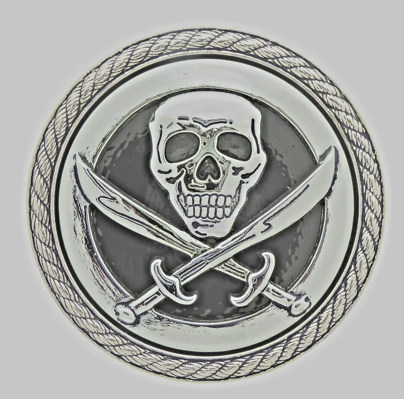 Skull Belt Buckle Men Women Vintage Swords Silver Metal Pirate Halloween Costume