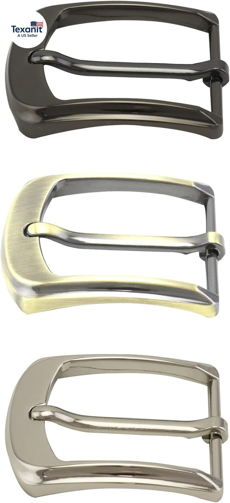 Classic Belt Buckles Set, 3 Pack Metal Belt Buckle 38-40 Mm (1.5&Prime;-1.6&Prime;) Single P