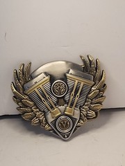 2010 Belt Buckle V-Twin Power Motorcycle Harley Biker Wings Bradford Exchange
