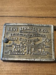 Vintage Levi Strauss & Co. Original Rivited Rectangular Belt Buckle