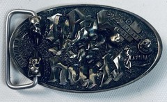 Belt Buckle Tattoo Themed Machine Tattoist with Skull Very Ornate