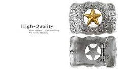 Western Texas Gold Star Western Ranger Belt Buckle