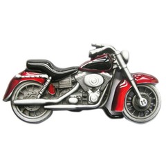 Motorcycle Biker Red Enamel Metal Belt Buckle