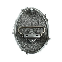 Oval Longhorn Bull Steer Head Barbed Wire Western Belt Buckle Antique Silver
