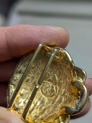 vintage SHELL belt buckle GOLDEN sea ocean SCALLOP glam statement BLING