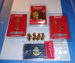 Military Lot Vanguard Belt Buckle Solid Brass USA Navy Collar Nautical Emblems