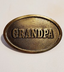 VTG « GRANDPA » BELT BUCKLE 1982-GREAT AMERICAN BUCKLE CO USA-SWIVEL IS 1 7/8&Prime;